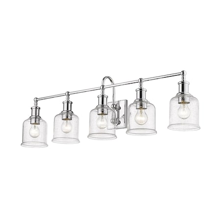 Z-Lite Bryant 5 Light Vanity, Chrome And Clear Seedy 734-5V-CH